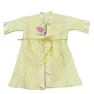 Vintage Baby Quilted Yellow Robe By Cutie Creation NWT